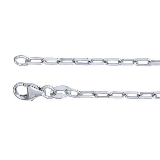 10K White Gold 1.9mm Paper Clip Chain (18”)