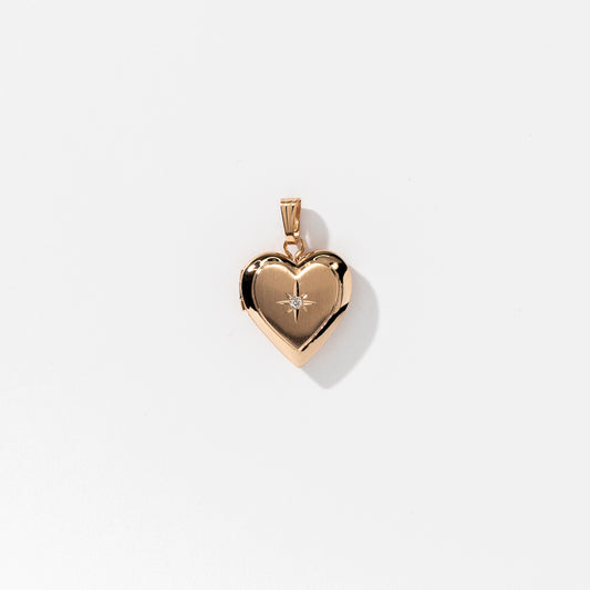Heart Locket in 14K Yellow Gold (0.01 ct tw)