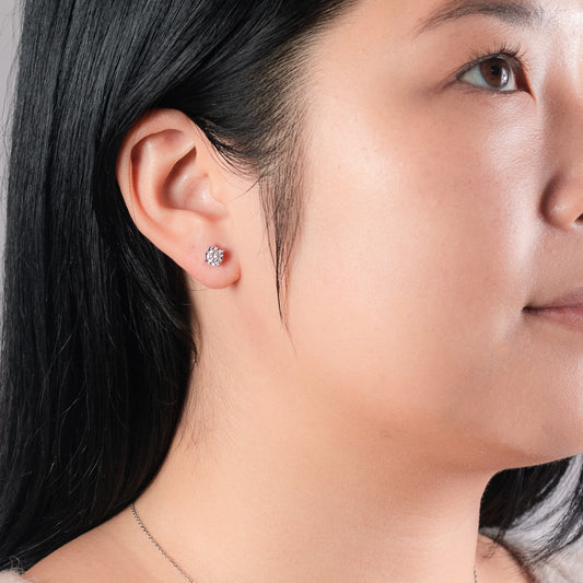 Miracle Mark Solitaire Diamond Stud Earrings in 14K White Gold (0.25 ct tw)