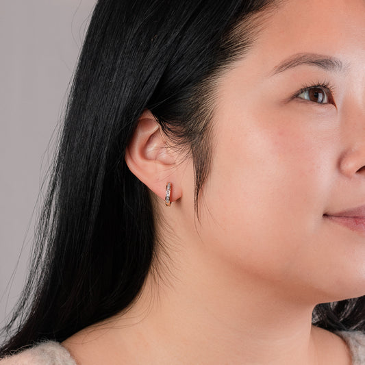 Channel Set Diamond Hoop Earrings in 10K Yellow Gold (0.25 ct tw)