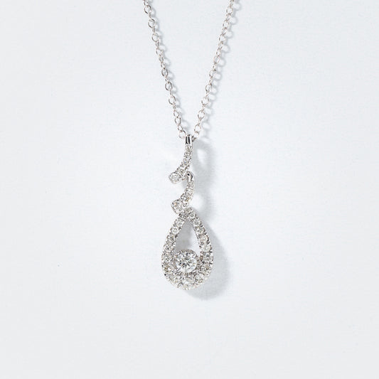 Diamond Cluster Necklace in 10K White Gold (0.52 ct tw)