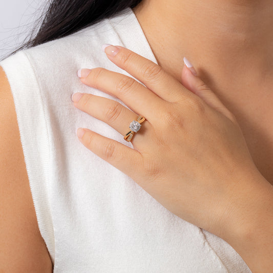 10K Yellow and White Gold Crossover Diamond Engagement Ring (0.30 ct tw)