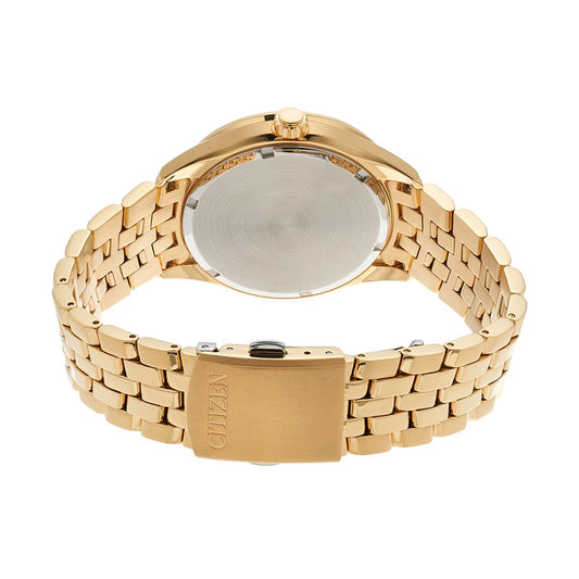 Citizen Men's Corso Eco-Drive Gold-Tone Black Dial Watch | BM7252-51E