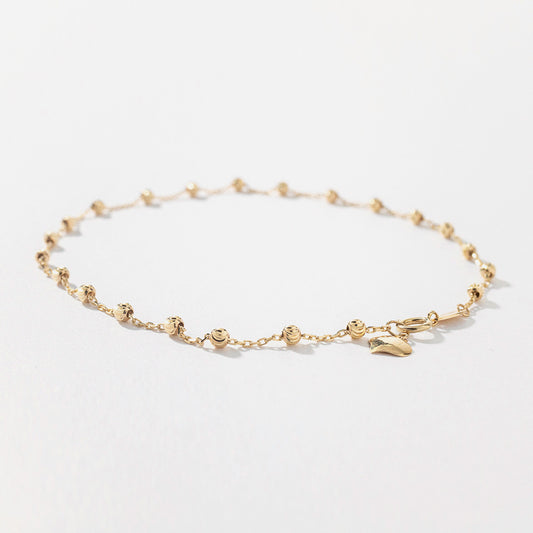 Beaded Chain Bracelet in 10K Yellow Gold