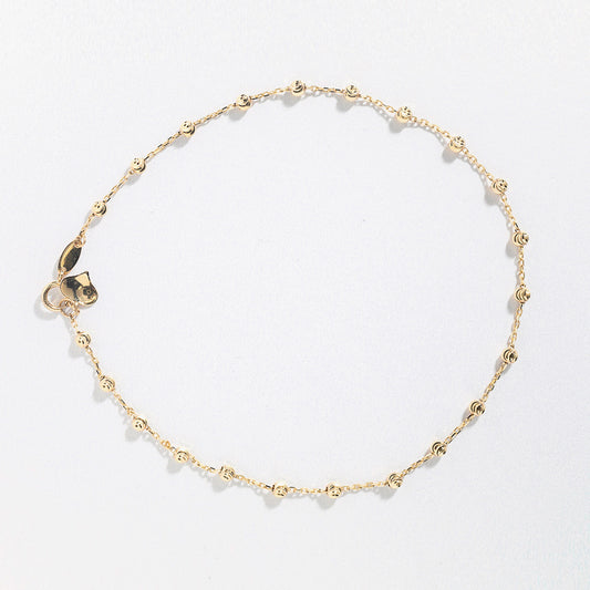 Beaded Chain Bracelet in 10K Yellow Gold