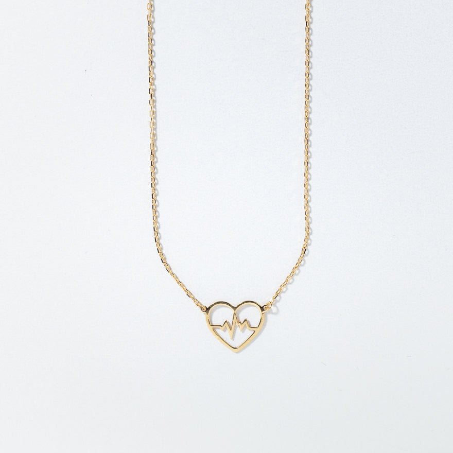 Heartbeat Pendant Necklace in 10K Yellow Gold – Ann-Louise Jewellers