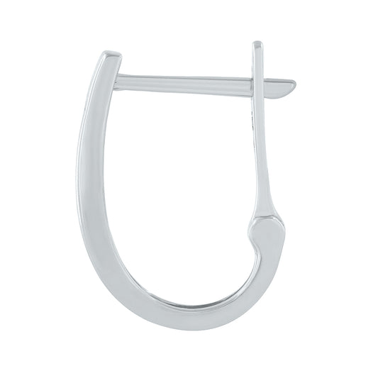 Channel-Set Diamond J-Hoop Earrings in 10K White Gold (0.15 ct tw)