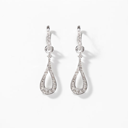 Diamond Dangle Earrings in 10K White Gold (1.00 ct tw)