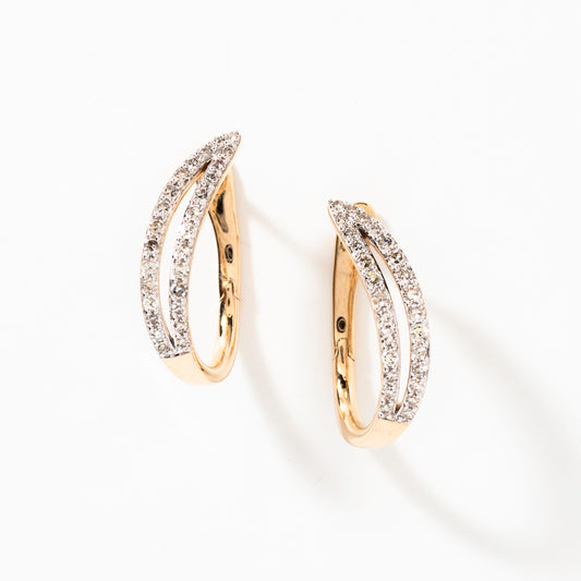 Diamond Hook Earrings in 10K Yellow Gold (0.33 ct tw)