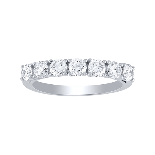 Claw Set Diamond Anniversary Ring in 14K White Gold (1.00 ct tw)
