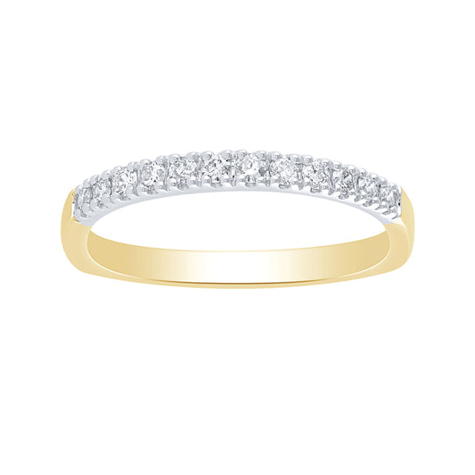 10K Yellow and White Gold Matching Euro Shank Diamond Band (0.25 ct tw)