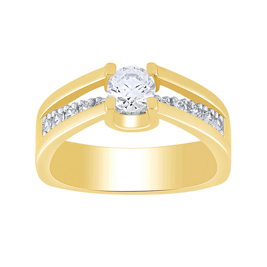 - Catherine - 14K Yellow and White Gold Diamond Engagement Ring (0.80 ct tw)