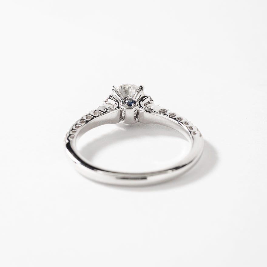Diamond Engagement Ring With Sapphire Accents in 14K White Gold (1.22 ct tw)