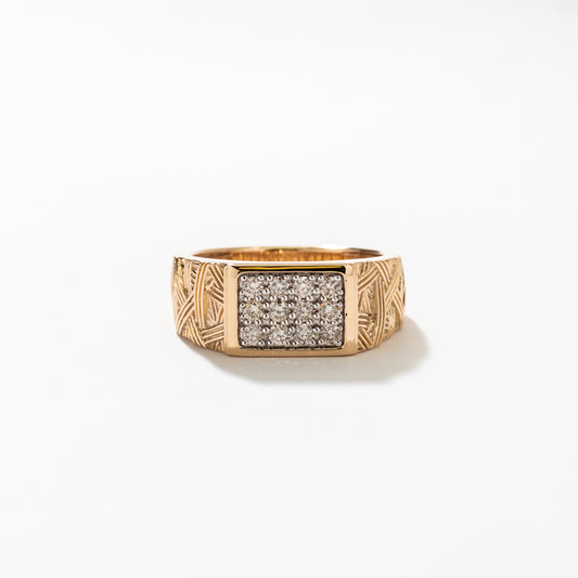 Men’s Woven Pattern Diamond Ring In 10K Yellow Gold  (0.50 ct tw)