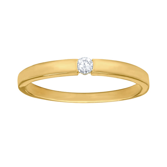 10K Yellow Gold Solitaire Diamond Promise Ring (0.06 ct tw)