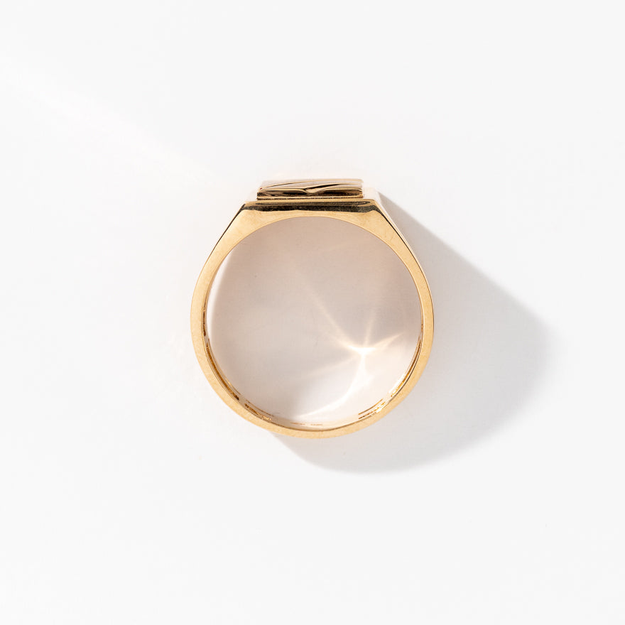 Men’s Square Signet Ring in 10K Yellow Gold