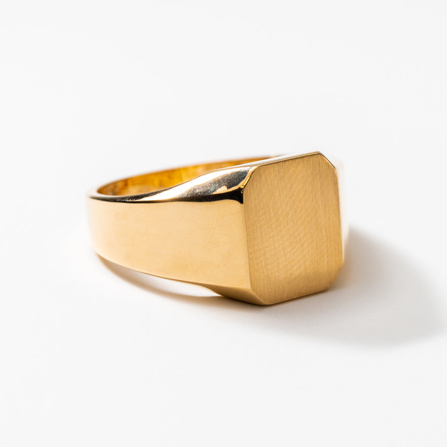 Men's Square Signet Ring in 10K Yellow Gold