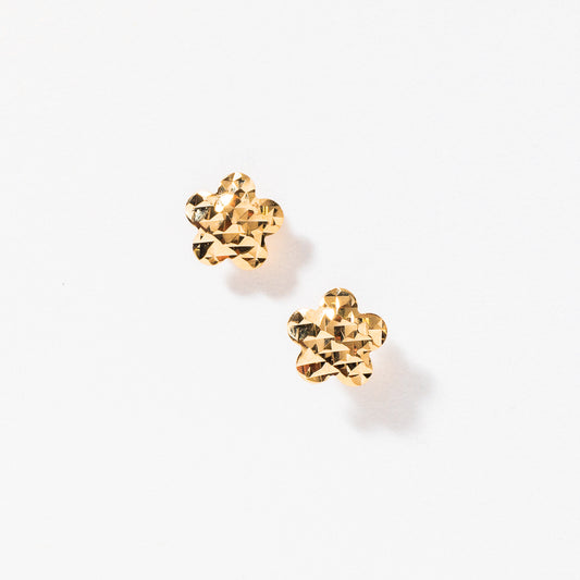 Flower Stud Earrings in 10K Yellow Gold