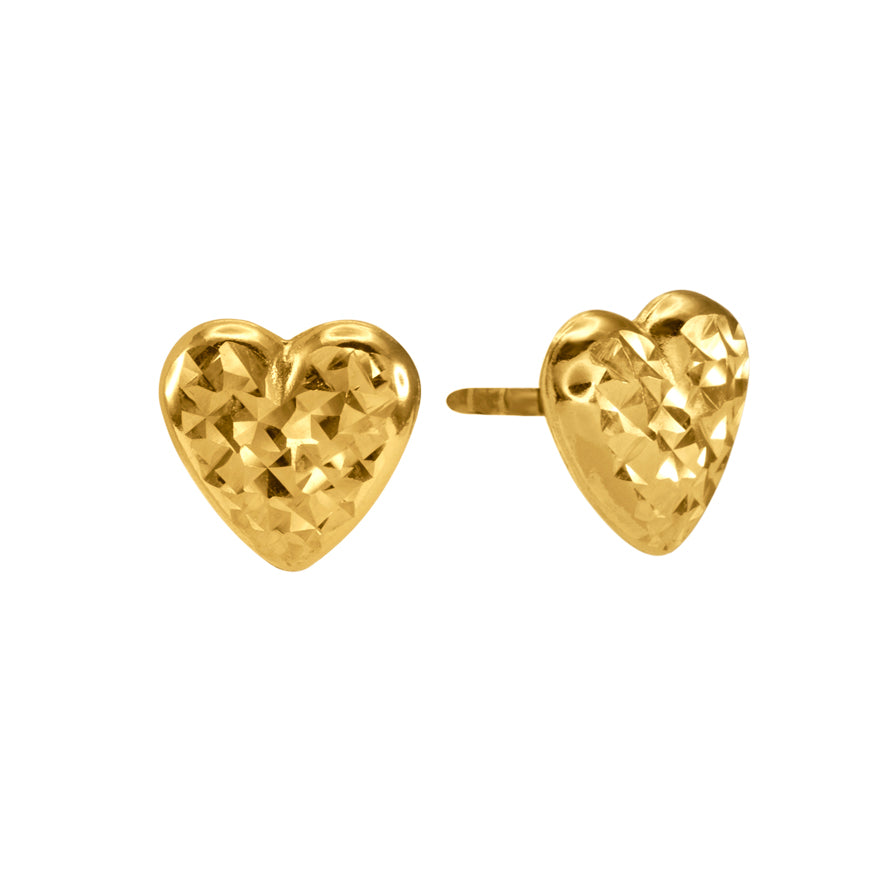 10k gold deals heart earrings