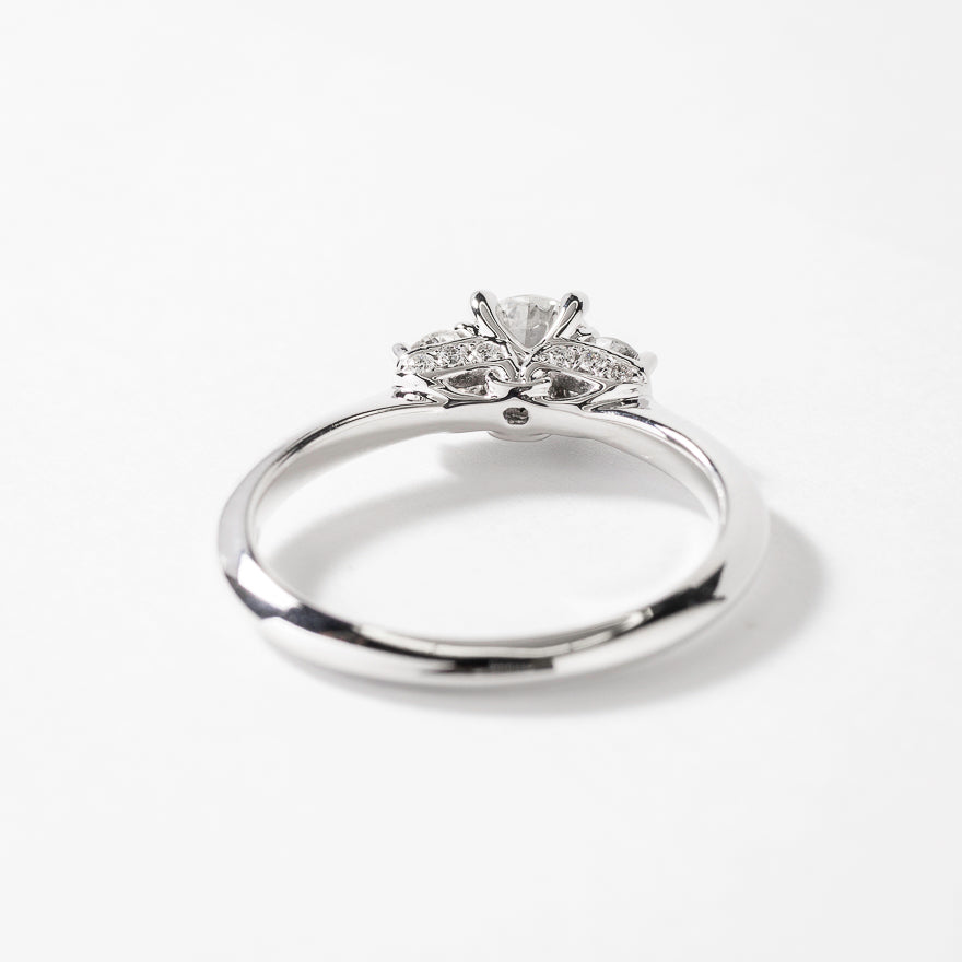 Three Stone Diamond Engagement Ring in 14K White Gold (1.35 ct tw)