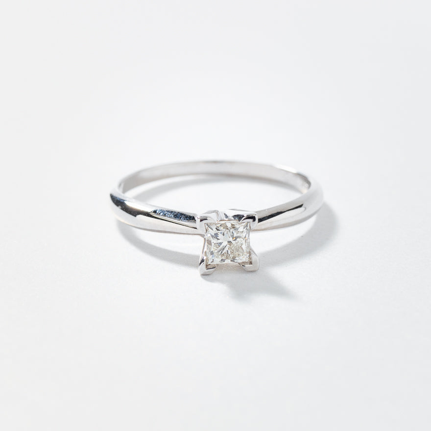 Princess Cut Diamond Solitaire Engagement Ring in 14K White Gold
