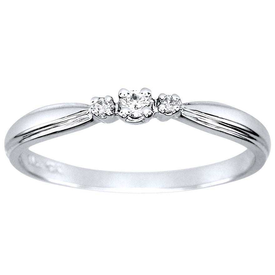 Three-Stone Diamond Promise Ring in 10K White Gold (0.04ct tw)