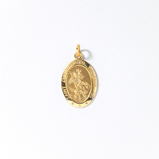 10K Yellow Gold Saint Christopher Medal Charm