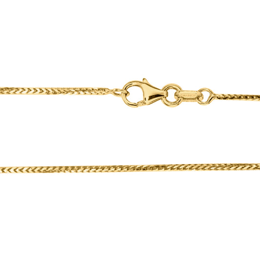 10K Italian Yellow Gold 0.9mm Square Franco Chain (16")