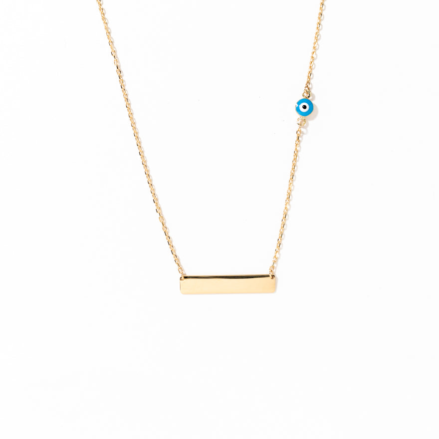 Necklace with gold deals bar pendant