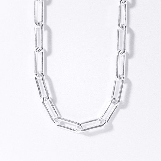 4.9mm Silver Paper Clip Chain (18”)