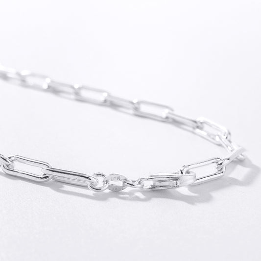 4.9mm Silver Paper Clip Chain (20”)