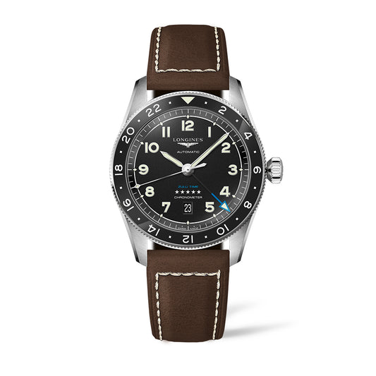 Longines Spirit Zulu Time 42mm Automatic Black Dial Watch | L3.812.4.53.2