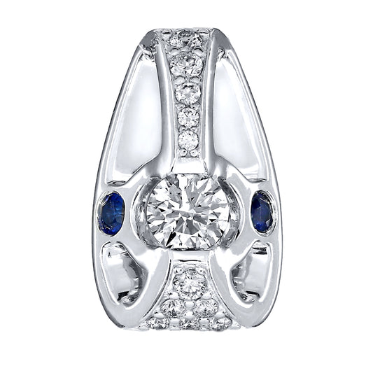 Lumina Ideal Cut Diamond and Sapphire 18K Pendant in White Gold (0.43ct tw)