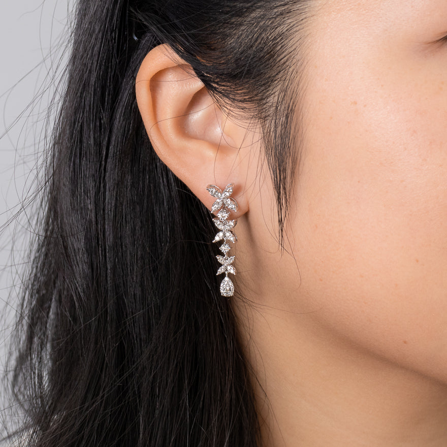 Multi-Look Diamond Cluster Earrings in 10K White Gold (1.00 ct tw)
