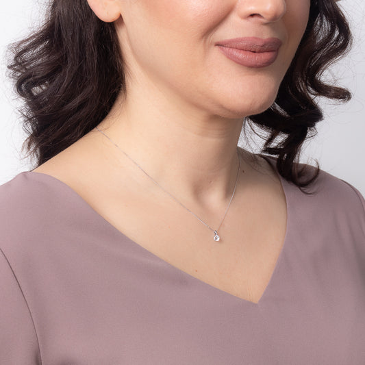 Tension Set Canadian Diamond Solitaire Necklace in 14K White Gold (0.15ct tw)