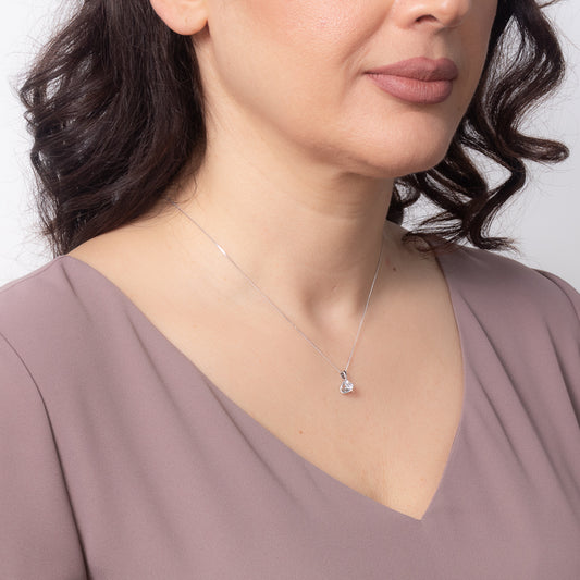 Tension Set Canadian Diamond Solitaire Necklace in 14K White Gold (0.40ct tw)