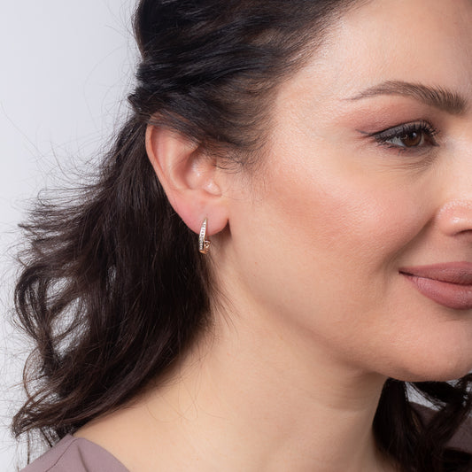 Channel-Set Diamond J-Hoop Earrings in 10K Yellow Gold (0.15 ct tw)