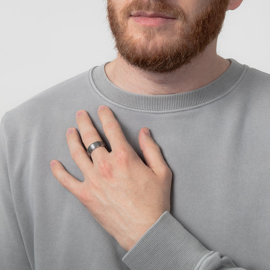 Men’s Brushed Centre 8mm Tungsten Wedding Band Size 11.5