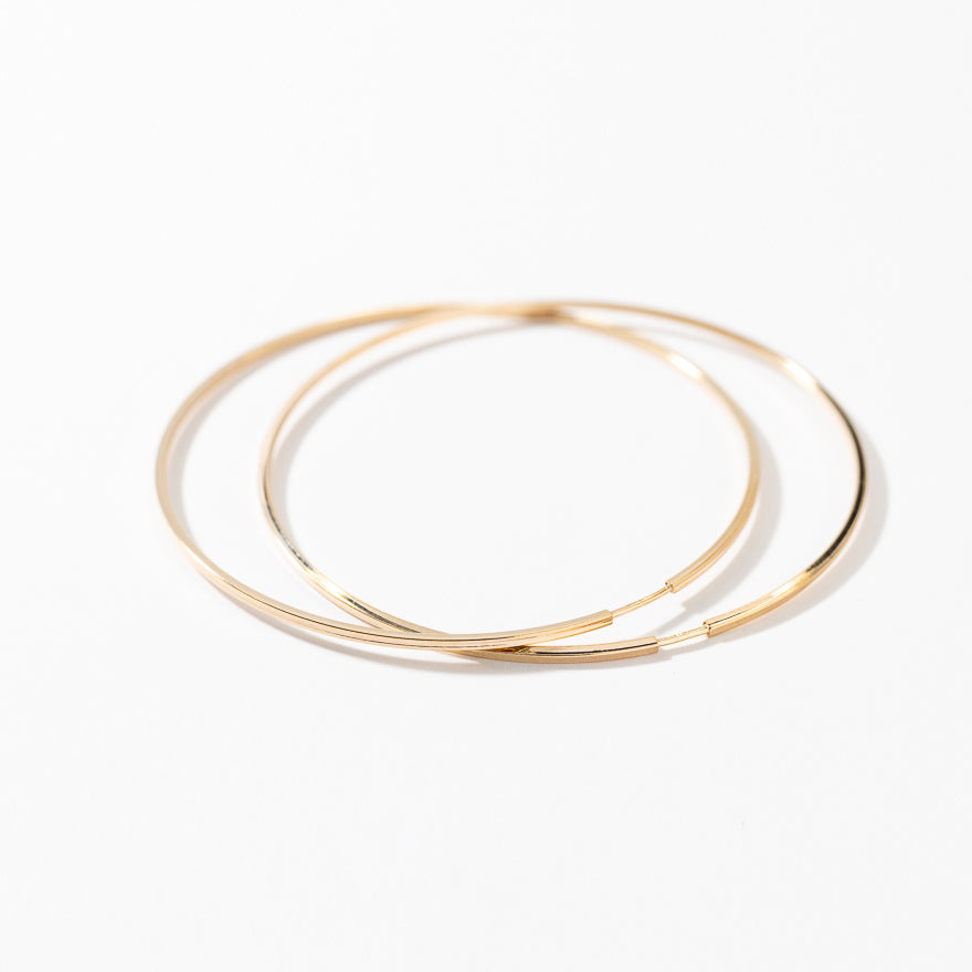 60mm Square Tube Flex Sleeper in 10K Yellow Gold – Ann-Louise