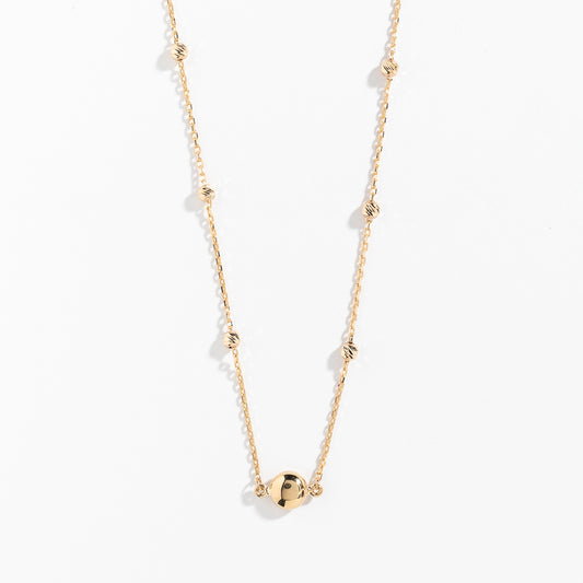 Ball Pendant Necklace in 10K Yellow Gold