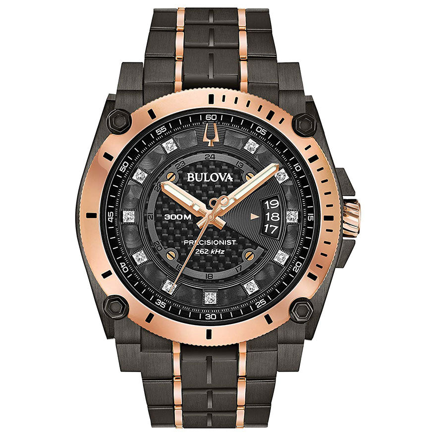 Bulova rose discount gold diamond watch