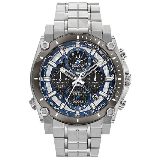 Bulova Men's Precisionist Chronograph Watch In Stainless Steel | 98B316