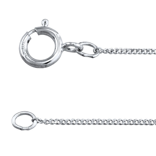10K White Gold 0.74mm Curb Chain (18")