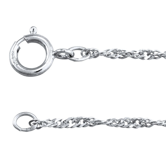 10K White Gold 1.5mm Singapore Chain (16")