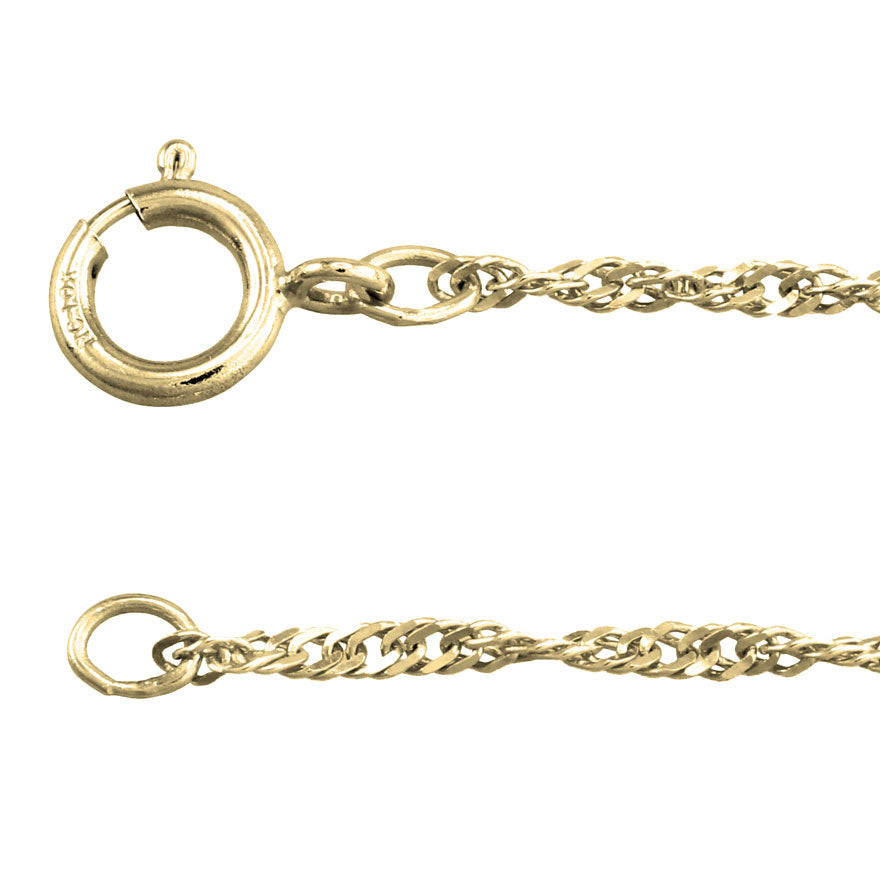 10K Yellow Gold 1.5mm Singapore Chain (18