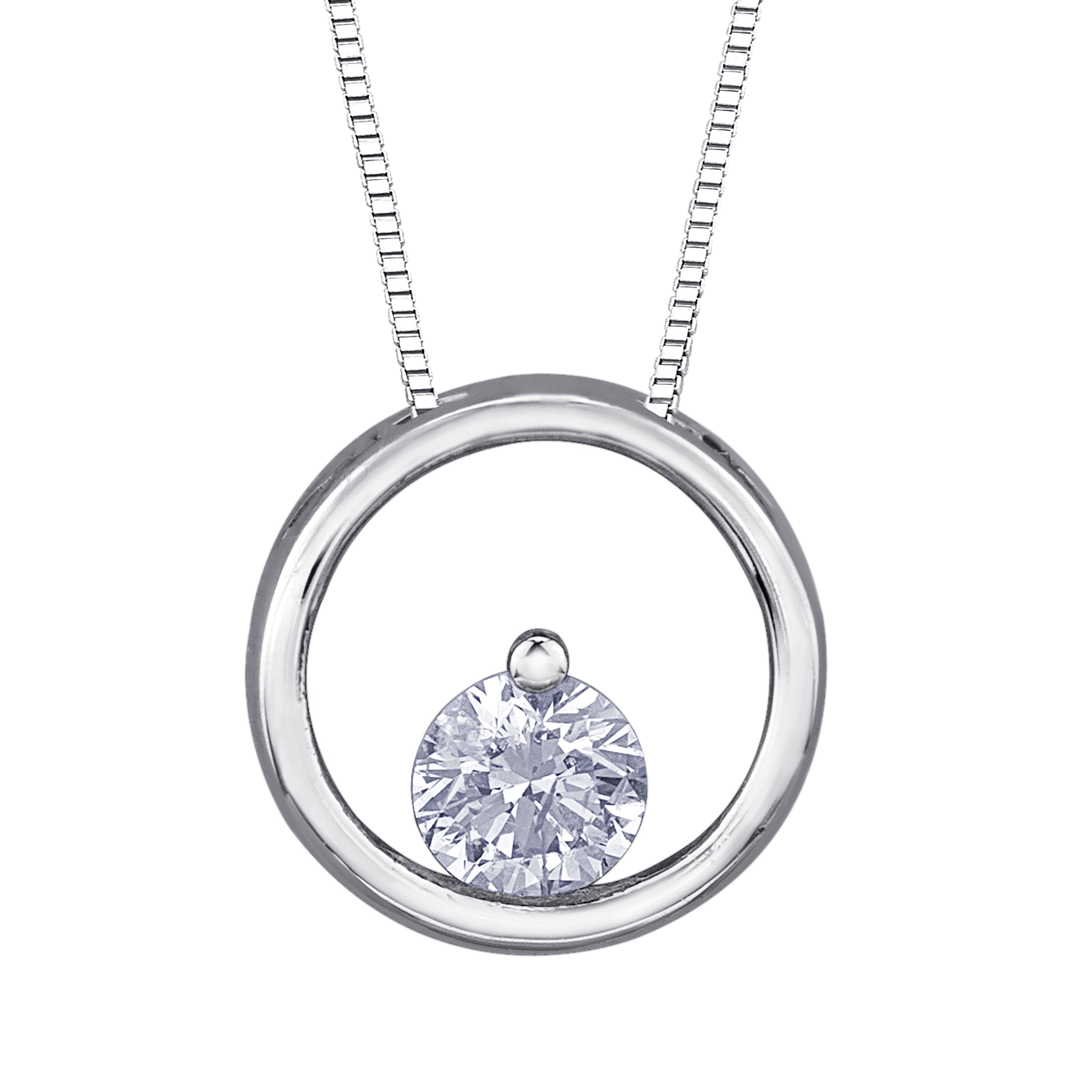 10K White Gold Solitaire Diamond Pendant (0.075 ct tw) – Ann