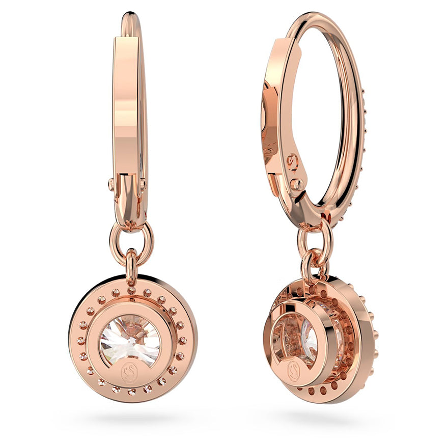 Swarovski Constella Round Cut Pavé Rose Gold Tone Earrings | 5638769