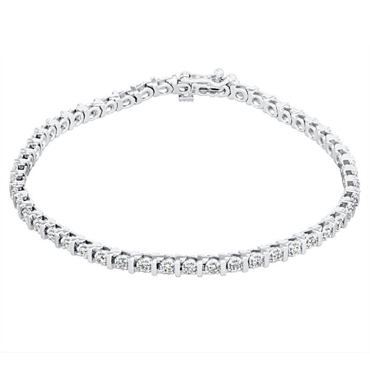 Diamond Bar Tennis Bracelet in 10K White Gold (1.00ct tw)