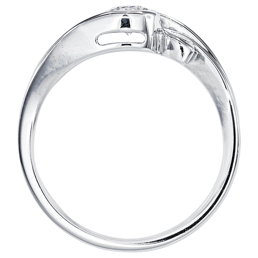 Three Stone Diamond Engagement Ring in 14K White Gold (0.50 ct tw)