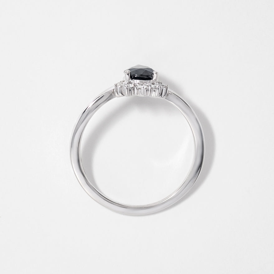 Pear Shape Sapphire Ring 10K White Gold